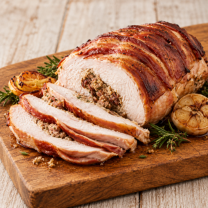 Stuffed & Rolled Turkey Joint &ndash; Wrapped in Smoked Bacon